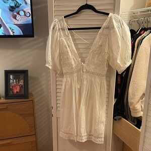 Urban Outfitters White Lace Mini Dress